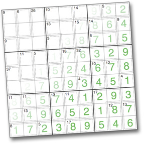 Your attention. Killer sudoku, medium level, #002